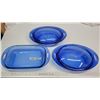 Image 1 : 3 Anchor Hawking Cobalt Baking Dishes