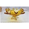 Image 1 : Decorative Amber Colored Glass Bowl