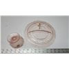 Image 3 : Divided pink depression glass serving platter and ice cream dish