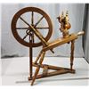 Image 1 : Early 1900s, wooden spinning wheel - complete - 32"Long x 30.5"H