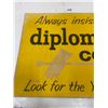 Image 2 : Diplomat cardboard coal sign - 17"x14"