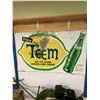 Image 1 : Teem soda sign tin - rare - 59"x35"