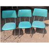Image 1 : 3 Vintage Teal Upholstered Chairs