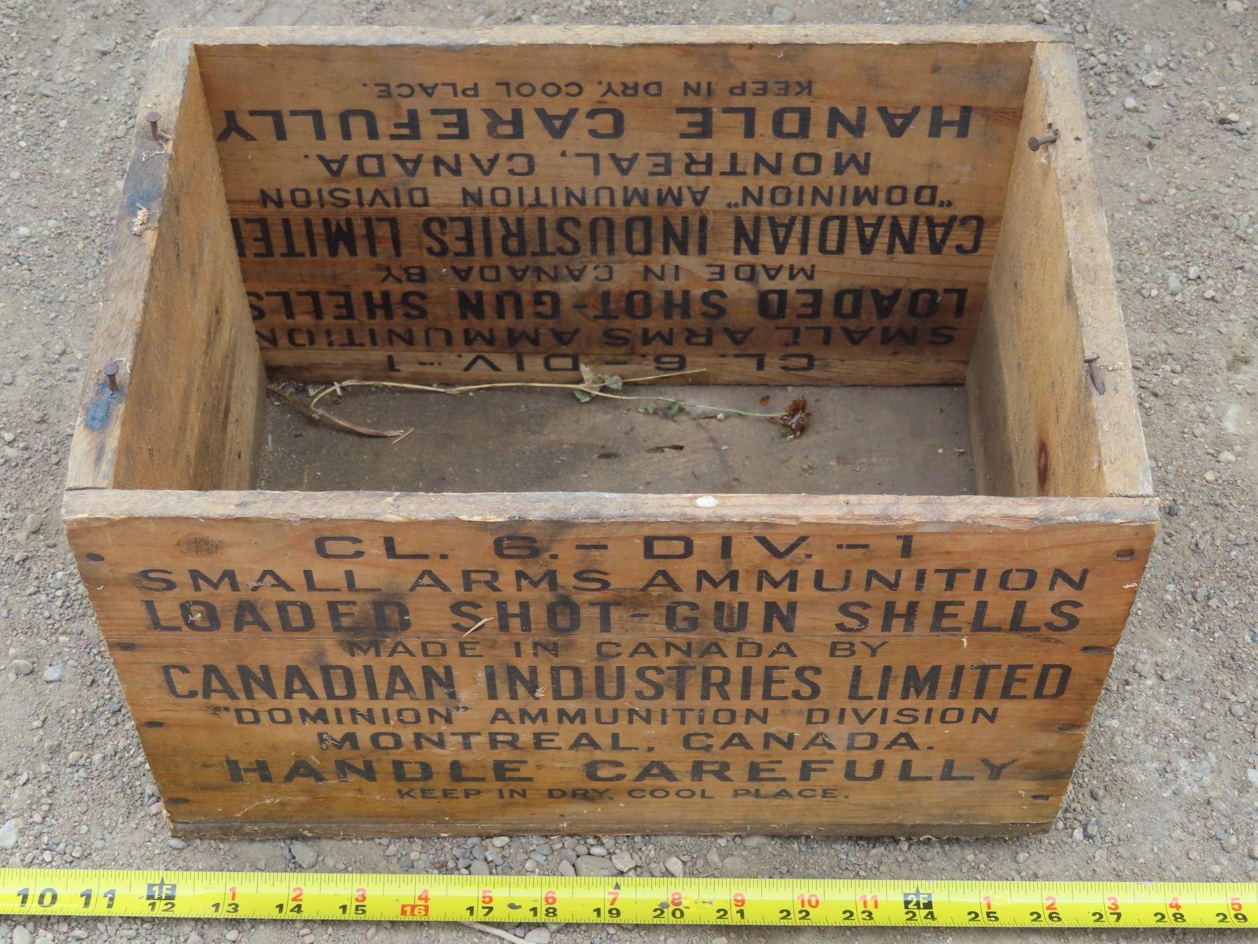Candian Rifle Bullets Box Canadian Industries Dominion Ammunition LTD. Wooden ammo box - Schmalz ...