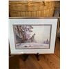 Image 2 : Professional framed wolf artwork - signed sue Coleman 12"x91/2"/ 2 barn board frames/panel for mount