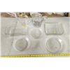 Image 1 : Assorted glassware's - Pyrex and fire king pie pans, measuring cup, etc.