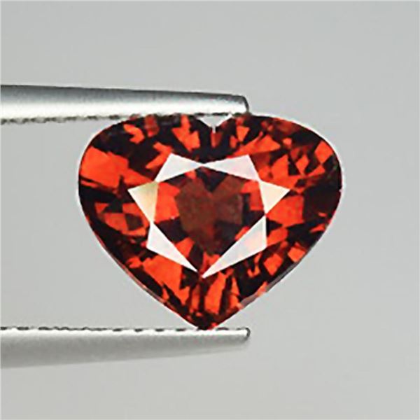 Mandarin Orange Spessartite Garnet Heart 1.10 Ct{Flawless-VVS}