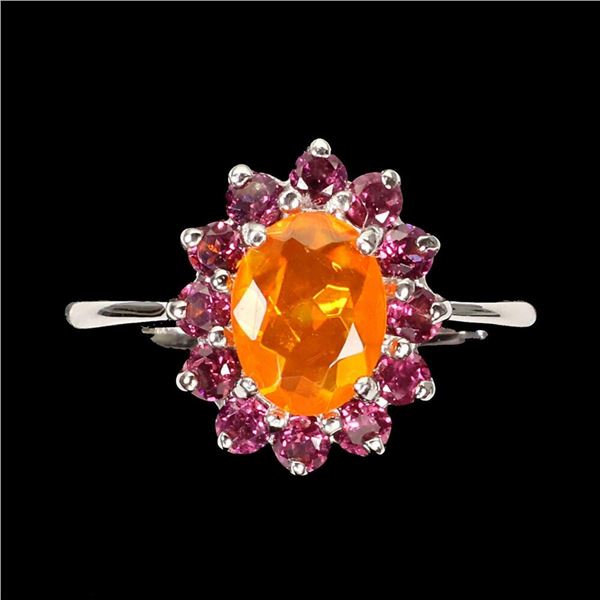 Natural Citrine & Rhodolite Garnet Ring