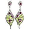 Image 1 : Natural Peridot & Rhodolite Garnet Earrings