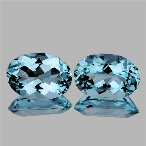 Natural Santa Maria Blue Aquamarine Pair {Flawless-VVS}