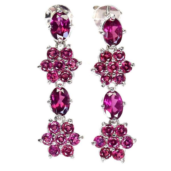 Natural African Rhodolite Garnet Earrings