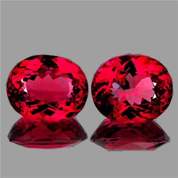Natural Crimson Red Brazil Topaz Pair  { Flawless-VVS}
