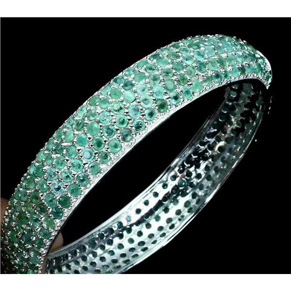Natural Untreated Colombian Emerald Bangle