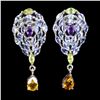 Image 1 : Natural Citrine Amethyst Peridot Earrings