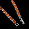 Image 3 : Natural Oval Orange Opal & Tanzanite Bracelet