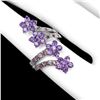 Image 1 : Natural Amethyst&  Rhodolite Garnet Ring