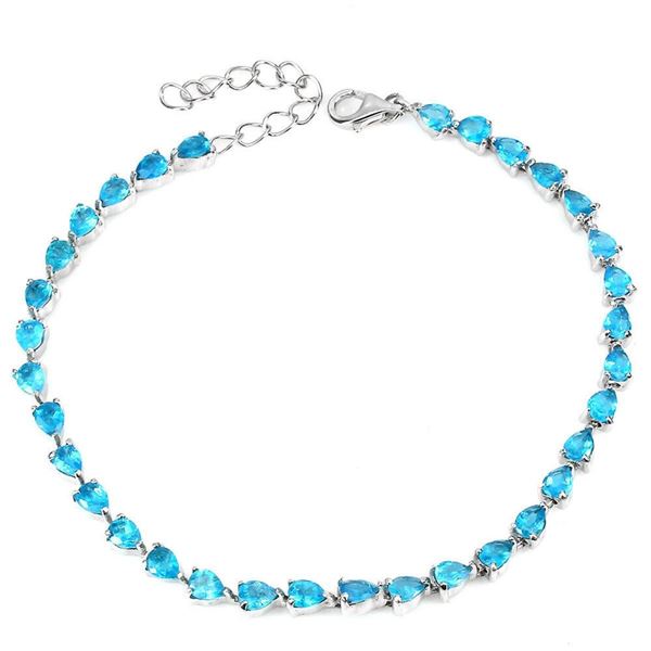 Natural Brazil Paraiba Blue Pear Apatite Bracelet