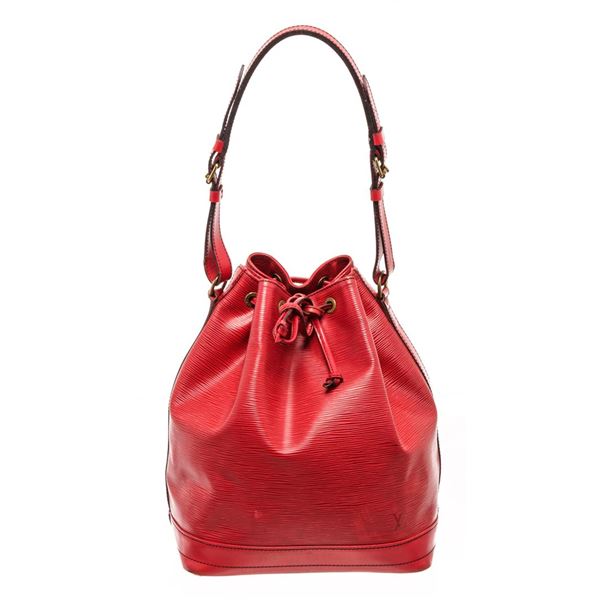 Louis Vuitton Red Epi Leather Noe Shoulder Bag