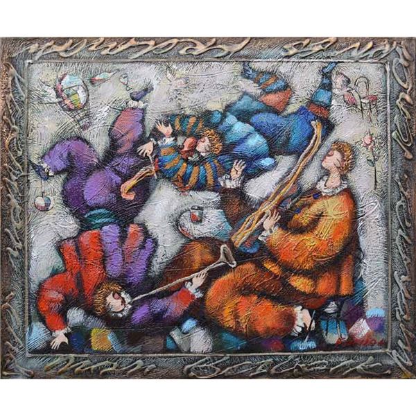 KACHAN ** MUSICAL FROLIC** MIXED MEDIA ORIGINAL