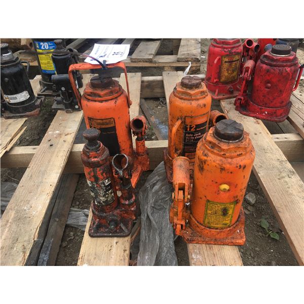 GROUP OF 4 ASSORTED HYDRAULIC BOTTLE JACKS