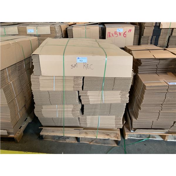 PALLET OF FLATTENED PACKAGING BOXES