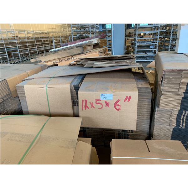 PALLET OF FLATTENED PACKAGING BOXES