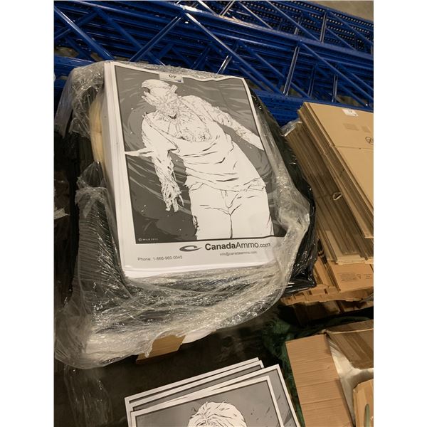 PALLET OF LARGE PAPER ZOMBIE TARGETS