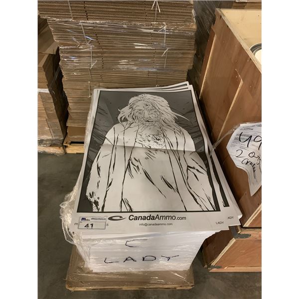 PALLET OF LARGE PAPER ZOMBIE TARGETS