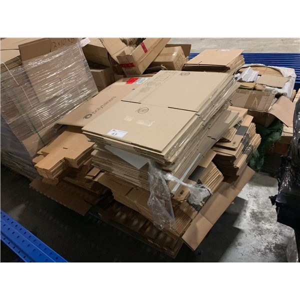 PALLET OF ASSORTED FLATTENED PACKING BOXES