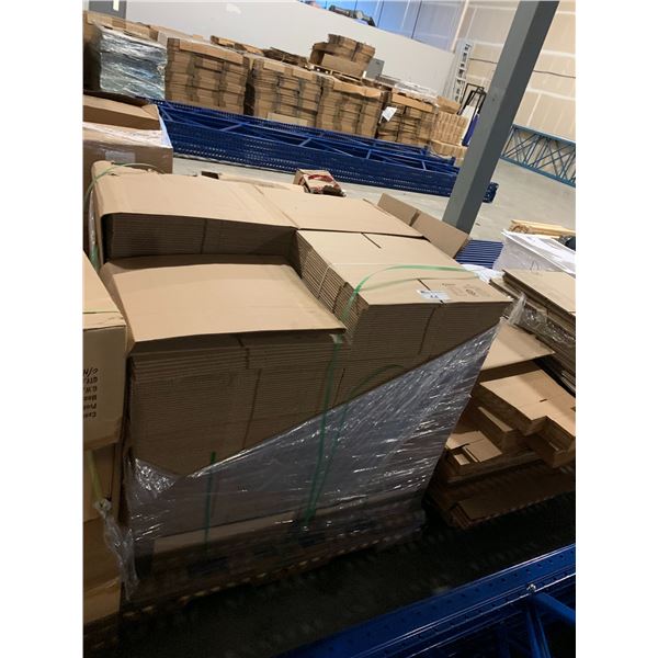 PALLET OF FLATTENED PACKAGING BOXES