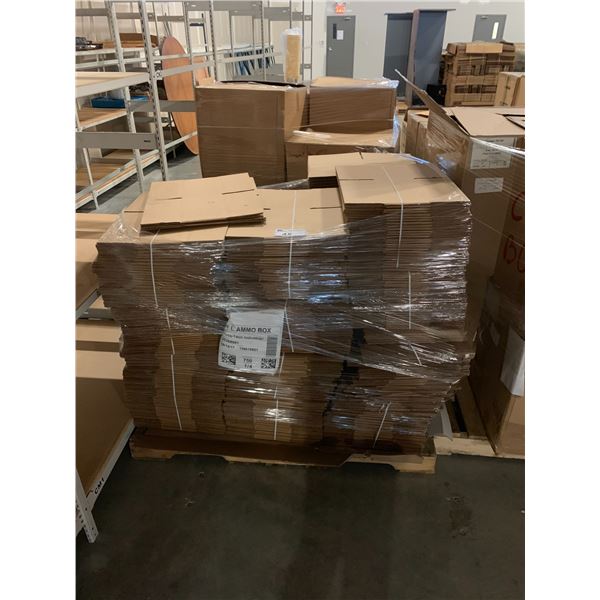 PALLET OF FLATTENED PACKAGING BOXES