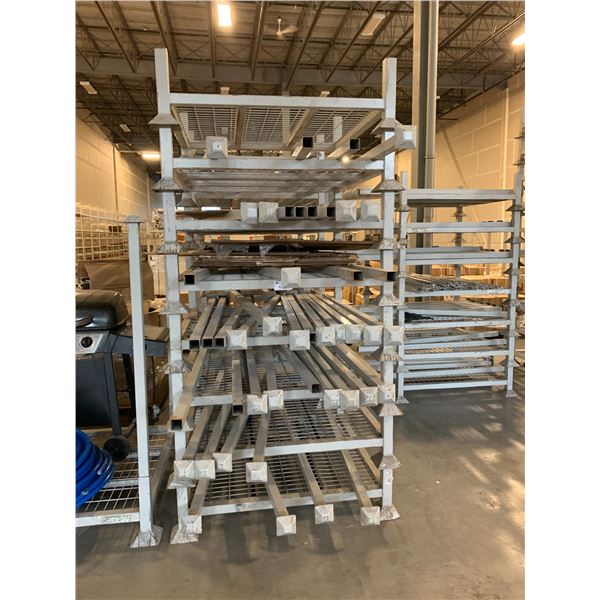 LOT OF 8 METAL STACKABLE 4' X 4' PRODUCT STORAGE CRATES