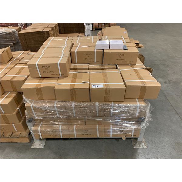 PALLET OF APPROX 55 BOXES T50 5/8" ( 14MM ) STAPLES