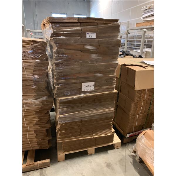 PALLET OF 158X10.5X9 FLATTENED PACKAGING BOXES