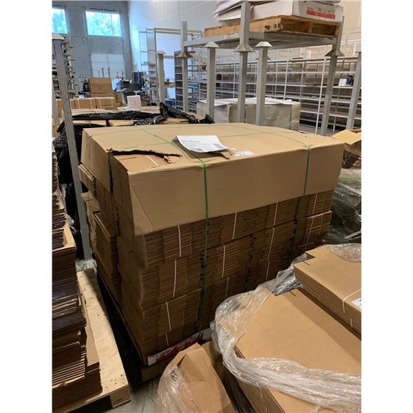 PALLET OF FLATTENED PACKAGING BOXES ( SIZE UNKNOWN )