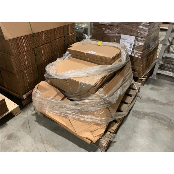 PALLET OF ASSORTED SIZE FLATTENED PACKAGING BOXES