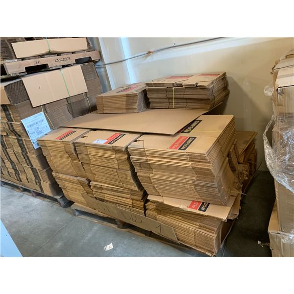 PALLET OF FLATTENED PACKAGING BOXES