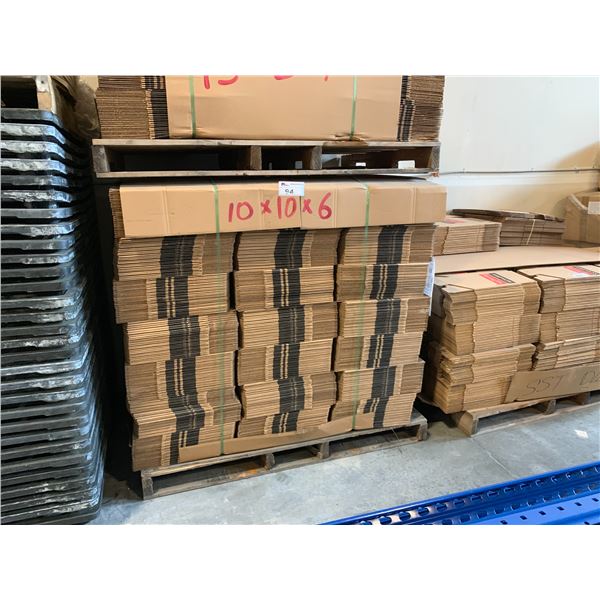 PALLET OF FLATTENED PACKAGING BOXES