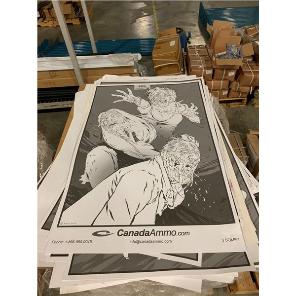 PALLET OF LARGE PAPER ZOMBIE TARGETS