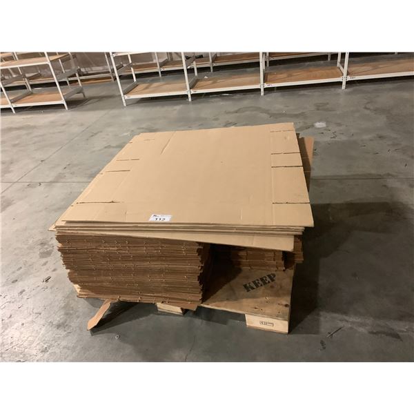 PALLET OF ASSORTED FLATTENED PACKING BOXES