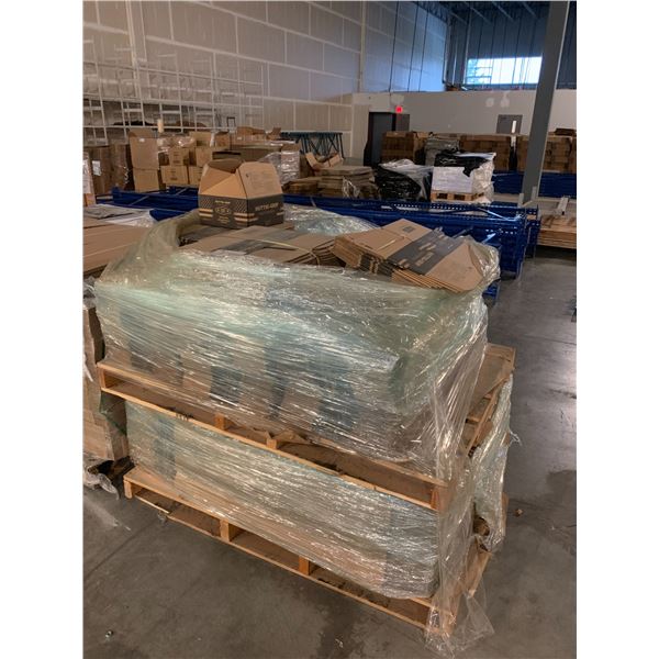 2 PALLETS OF ASSORTED FLATTENED PACKING BOXES