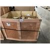 Image 1 : WOOD 38" X 40" STORAGE CRATE WITH CONTENTS POLYAMIDE CURING AGENT AND MORE