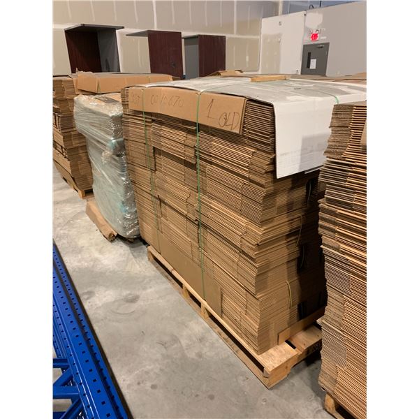 PALLET OF ASSORTED FLATTENED PACKING BOXES