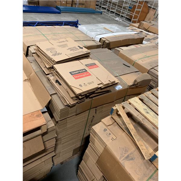 PALLET OF ASSORTED FLATTENED PACKING BOXES