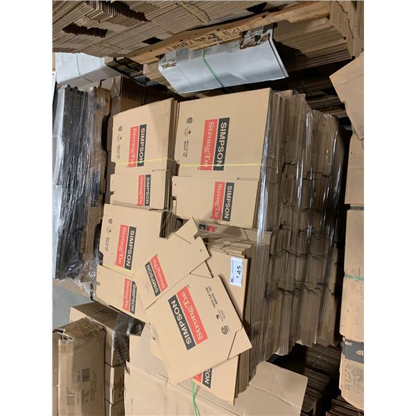 PALLET OF ASSORTED FLATTENED PACKING BOXES