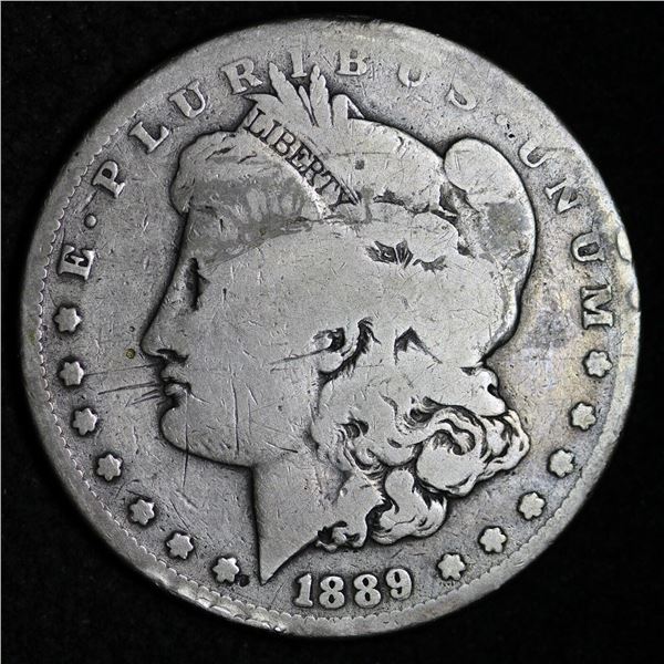 1889-CC Silver Morgan Dollar VG RARE DATE, ONLY 350,000 MINTED