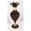 Image 1 : MADE IN INDIA FLOWER VASE BROWN AND GOLD TONE