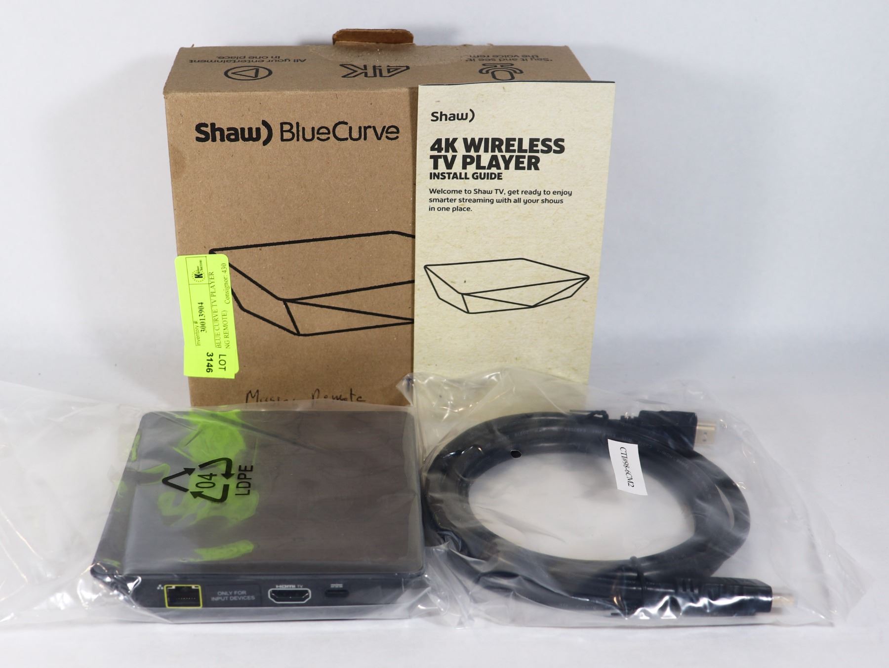 SHAW BLUE CURVE TV PLAYER (MISSING REMOTE)