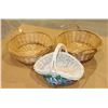 LOT OF 3 WOOD BASKETS