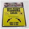 Image 1 : WELCOME GAMBLERS MAGNET BACKED METAL SIGN